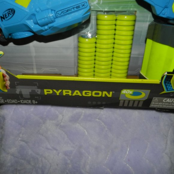 NERF Vortex Pyragon and 40 Disc Drum Blaster set Sealed   NEW - Picture 6 of 15
